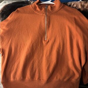 GAP Women's Orange Half-Zip Sweatshirt